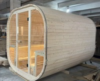 Cabine de sauna extérieure moderne en bois massif, style villa, grande taille, maisonnette avec fenêtre en verre, vente en gros