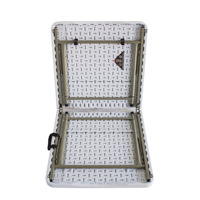 Table pliante carrée en plastique, petite, pour extérieur, 4 pieds