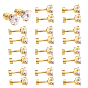 Pendientes Personalizables de Acero Inoxidable con Tornillo para Niñas, Hombres y Mujeres, Pendientes de Botón para Mujer para Navidad y Halloween - Product Image 2