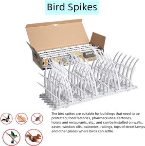 Chingyoo 6 Packs ABS Solid Eco-Friendly <strong>Bird</strong> <strong>Spikes</strong> Outdoor Cat Pigeon Repellent <strong>for</strong> Walls <strong>Roofs</strong> Windows (Over 480 Hours Use) - Product Image 3