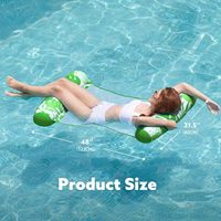 Hamac gonflable bleu vert conforme à la norme ASTM EN71, jouet flottant pour piscine, jouets de fête d'été, hamac flottant pour adultes en maille