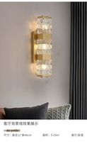 Applique LED moderne de luxe en cristal doré au design vintage nouveau support mural carré pour chambres d'hôtel lampe de lit de salon pour