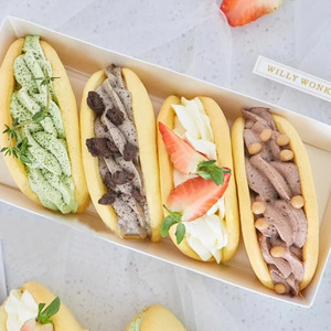 Caja de postre roja neta con rollo de abrazo Toalla Swiss Roll Snow Meiniang Embalaje <span class=keywords><strong>Sandwich</strong></span> Puff Embalaje de plástico desechable para Sushi - Product Image 6