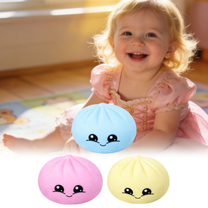 2026 Promotionnel Jouet <span class=keywords><strong>anti</strong></span>-stress Squishy en TPR, en forme de Bao bao (boulette de ravioli) avec visage souriant mignon, simulation alimentaire - Product Image 2