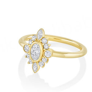 Bague vintage plaquée or rose S925, bague de fiançailles en moissanite en forme de poire, bijoux pour femmes - Product Image 3