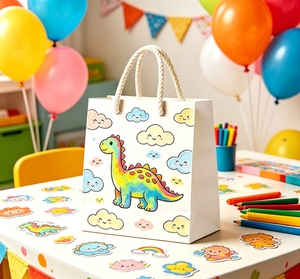 Bolsa de Regalo de Papel con Diseño de Unicornio Rosa en Relieve, con Asa de Cuerda de Algodón, para Recuerdos de Fiestas Infantiles y Manualidades - Product Image 2