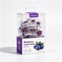 Permen Kunyah Lutein Ester Rasa Blueberry Alami, Vitamin Mata Lutein untuk Perawatan Mata Sehari-hari, Label Pribadi OEM ODM