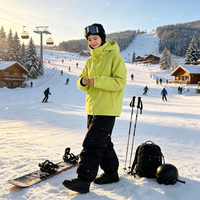 Veste de ski professionnelle coupe-vent pour femme, style nordique, chaude, entièrement zippée, imperméable, anorak de ski pour femme