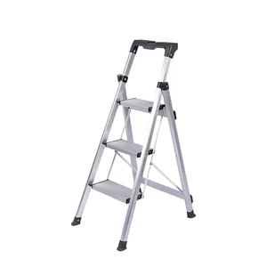 Factory Price Domestic Pedal Foot Aluminum Ladder 3 Step Aluminum Folding Ladder