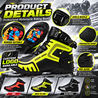 Bottes de moto personnalisées OEM/ODM avec logo, chaussures de motard montantes pour la ville, pointures EU 37-48, marque privée OEM