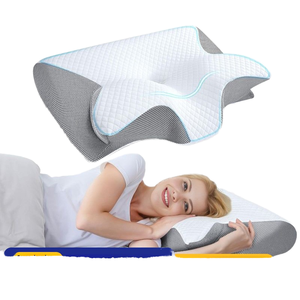 Oreiller <span class=keywords><strong>Cervical</strong></span> en Mousse à Mémoire de Forme Zéro Pression pour Maison Moderne, <span class=keywords><strong>Oreillers</strong></span> de Lit en Forme de Papillon à Cornes, Roulé et Emballé pour l'Exportation - Product Image 5