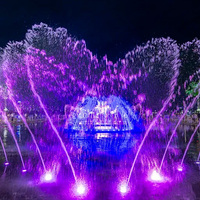 Fontaine musicale LED à plat en acier inoxydable, vente en gros d'usine, 110-230V, pour tourisme, sites touristiques, parcs municipaux, extérieur