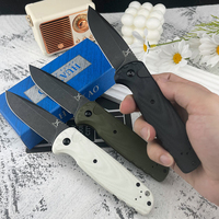 Couteau de poche HUAAO 4300 en acier D2 pour le camping, la chasse et l'EDC, haute dureté, pliable, manche en fibre G10, OEM