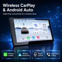Autoradio universel 9 pouces Android 14 avec CarPlay sans fil, écran intégré, DSP audio stéréo pour système multimédia