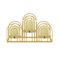 Porte-bougie en métal pour 3 bougies, candélabre doré de table, décoration moderne pour la maison, support à bougies pour la décoration de mariage et de fête