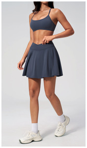 Nouvel ensemble de vêtements de sport extensibles pour le pickleball, respirant, jupe de golf et de tennis, hauts de yoga, ensembles de tennis 2 pièces pour femmes - Product Image 4