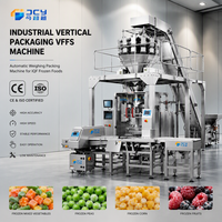 Industriële weeg- en verpakkingsapparatuur voor IQF diepvriesfruit, gemengde groenten, erwten en maïs; automatische verticale verpakkingsmachine (VFFS).