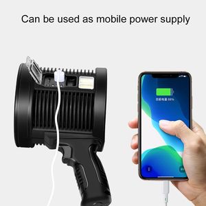 XHP90 ไฟฉาย LED แบบพกพากำลังสูง COB ไฟฉายสปอตไลท์แผงโซลาร์เซลล์ USB ชาร์จไฟฉายพร้อมแบตเตอรี่ลิเธียม 9000mAh - Product Image 5