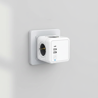 Prise murale commerciale standard européenne avec prise électrique, 2 USB-A, 1 USB-C, 4 prises, 16A, interrupteur, IP22, CE, ROHS