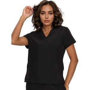 Blusa Médica Floralhue para Mujer, Cuello en V Curvo, 3 Bolsillos, Suave y Elástica, Manga Regular, Grosor Estándar, Tipo Pullover - Product Image 2