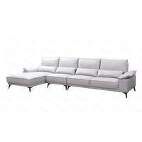 Canapé d'angle en cuir véritable 4 places, moderne, en forme de L, pour salon, hôtel, appartement, villa - Vente en gros de meubles