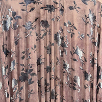Tissu en velours texturé 3D à motifs floraux, effet délavé multicolore, respirant, extensible dans les quatre sens, pour robe de soirée