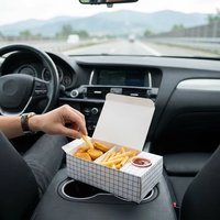 Boîte Combo Hamburger et Frites, Emballage pour Burger et Frites, Boîte à Deux Compartiments pour Fast-Food avec Insert