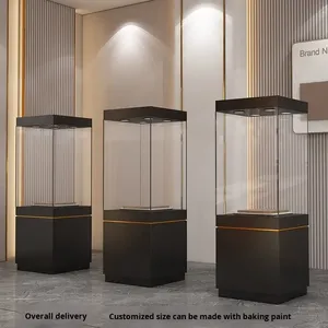 Support d'exposition de bijoux sur mesure, vitrine en verre haut de gamme avec éclairage LED pour bijouterie, centre commercial de luxe, boutique d'antiquités - Product Image 2