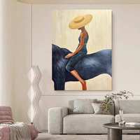 Art mural abstrait rétro Wabi Sabi minimaliste moderne, peinture à l'huile sur toile personnalisée de luxe, taille personnalisée, décoration murale originale