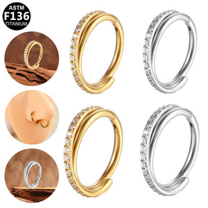 <b>Titanium</b> Alloy Nose Ring G23 Inlaid Zircon Marquise <b>Stud</b> Unisex Everyday Wear - Product Image 4
