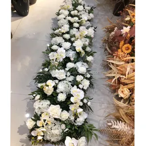 婚礼人工挂布什鲜花仿真花拱门背景安排