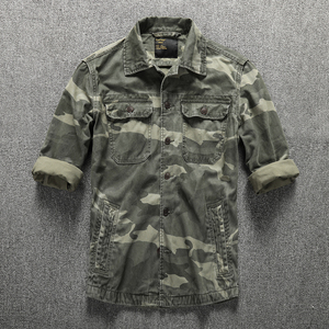 Camicia tattica mimetica personalizzabile traspirante su tutto stampato Jens per camicie uomo Plus Size da uomo - Product Image 3