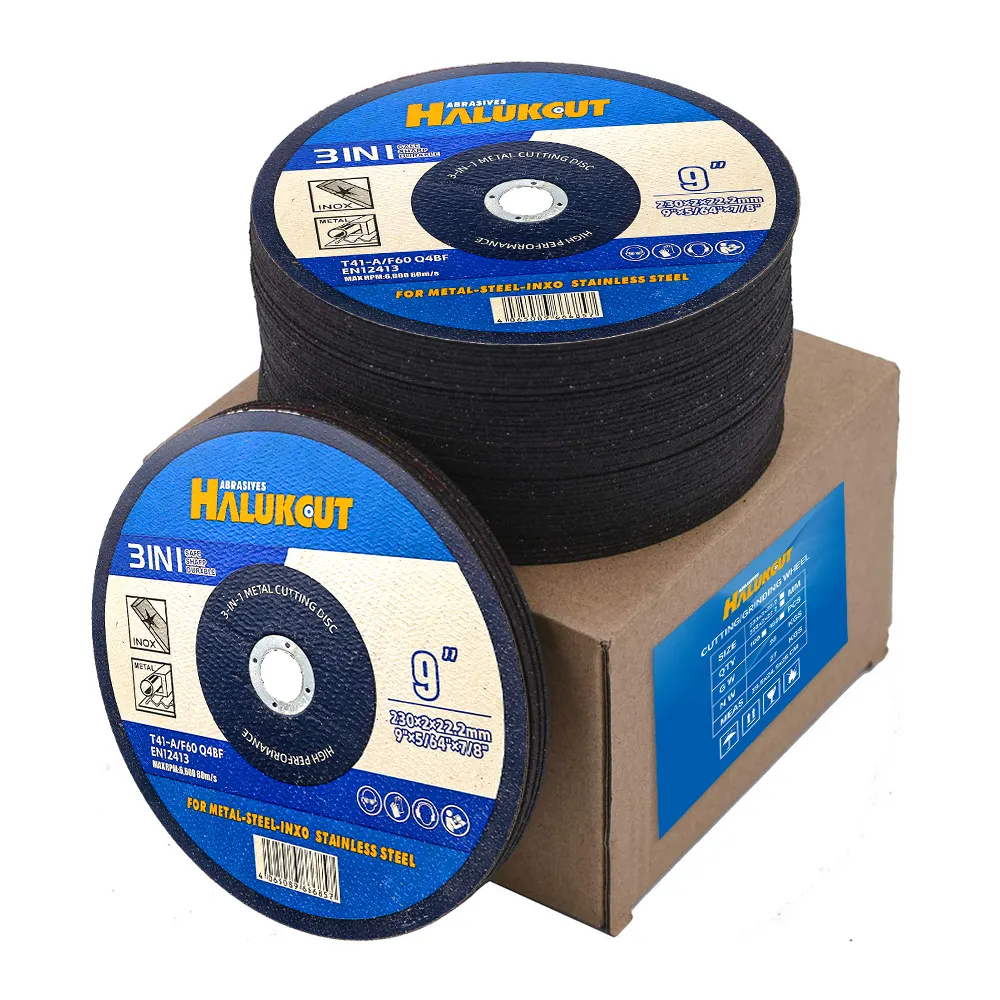 abrasives manufacturing Resin bond T42 9 inch 230x3mm 2mm steel cutting and grinding wheel cut metal cutting disc