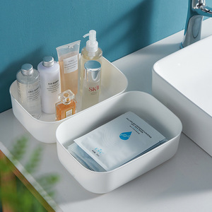 Desktop Storage Box Rectangle Stackable 20L-30L Solid Color Bathroom Toiletries Organizer - Product Image 4