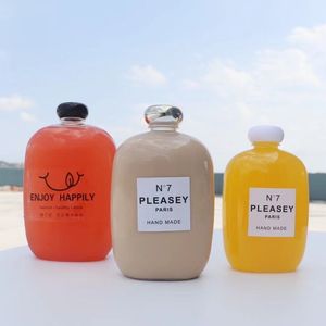 300 ml <span class=keywords><strong>500</strong></span> ml למחזור קר מיץ לחץ בקבוק PET עם כובע בטיחות 11 Oz מזון כיתה פלסטיק בקבוקי חלב עם בורג מכסה - Product Image 2