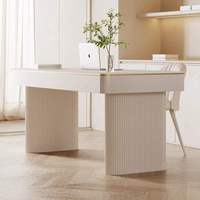 Bureau compact en fer de style crème, couleurs personnalisables, moderne, minimaliste, écologique, durable, avec rangement, haute qualité pour la maison