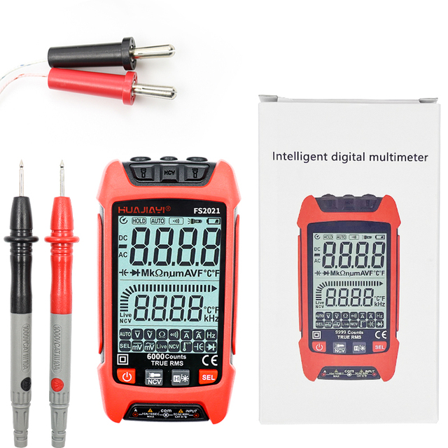 2023 Smart Digital Multimeter 6000 Counts True RMS Auto Electrical Capacitance Meter Temp Resistance Transistor Testers