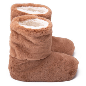 Bedroom Soft <strong>Boots</strong> Custom logo Warm <strong>Furry</strong> Plush <strong>Furry</strong> Bootie <strong>Slippers</strong> Ankle <strong>Boots</strong> for Women Girls - Product Image 3