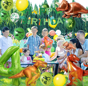 Globos de Helio con Diseño de Dinosaurios para Fiesta de Cumpleaños de Niños de 4 Años, Regalo de Cumpleaños con Diseño de Dinosaurios, Pancartas de Feliz Cumpleaños, Decoración para Cupcakes, Pegatinas y Suministros - Product Image 3
