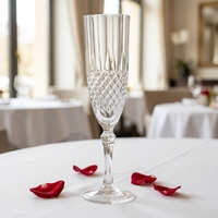 Ensemble de flûtes à champagne en plastique transparent de 8 oz, gobelets incassables texturés effet cristal pour les ventes en gros et les cadeaux de fête à domicile