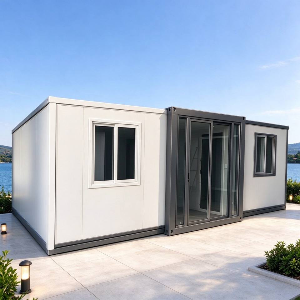 Construction Container 40 Expandable Steel Prefab Container House Modern Style For Construction ...