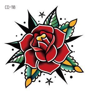 Tatuaggi temporanei impermeabili con motivo <span class=keywords><strong>Vintage</strong></span> in pizzo, rosa colorata e fiori esotici per Body Art a mano - Product Image 6