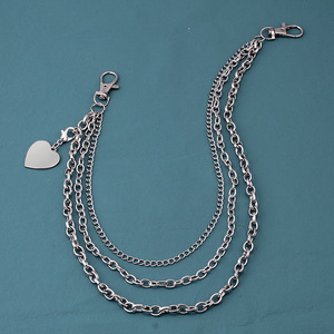 Cadena de cintura de aleación de zinc con colgante de corazón y múltiples capas para mujer, estilo punk, hip hop, para uso diario, joyería corporal. - Product Image 2
