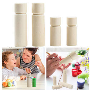 ตุ๊กตาไม้ยังไม่เสร็จสำหรับเด็ก ของเล่น DIY ทำมือ ระบายสีได้ ตุ๊กตาหัวแบน ของตกแต่งต้นไม้ วัสดุขัดเงา - Product Image 5