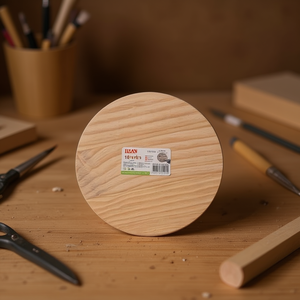 Base en bois ILAN, ronde, 18 cm de diamètre, épaisseur 0,5 cm, planche artisanale pour projets de bricolage - Product Image 3