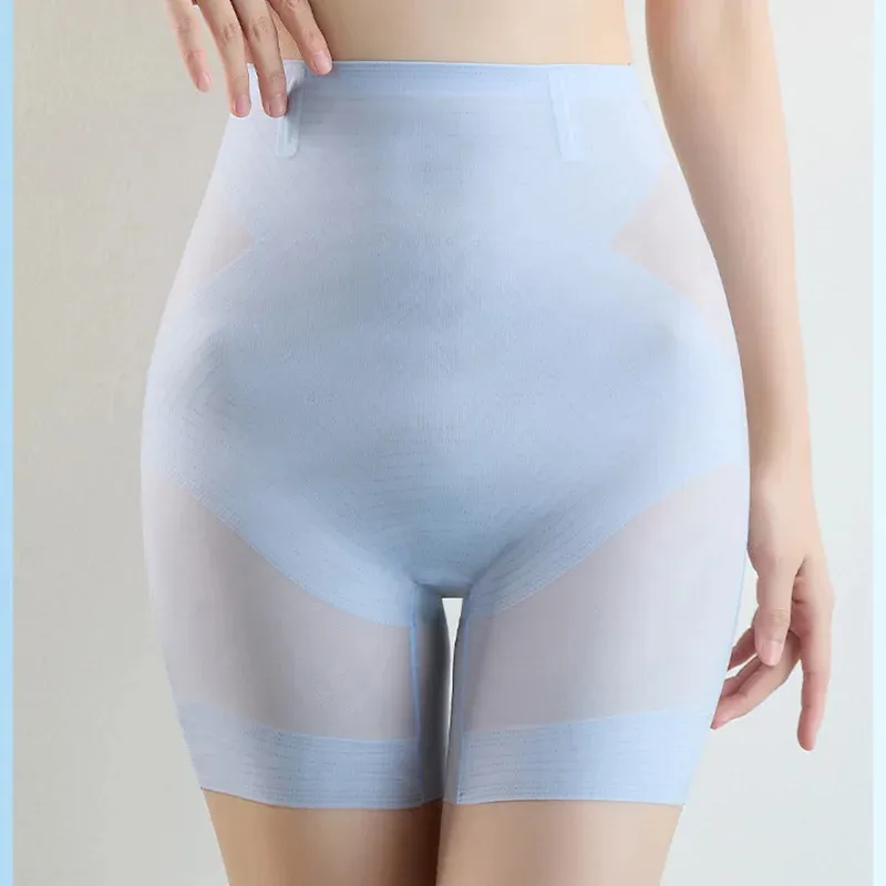 Dikişsiz vücut şekillendirme kadınlar yüksek bel karın kontrol şort popo kaldırıcı zayıflama Shapewear Ultra ince buz ipek şekillendirme pantolon