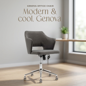 Modern Adjustable Swivel <b>Dining</b> <b>Chair</b> Dark <b>Gray</b> Fabric Metal Base Rolling Home Furniture Visitor Seating - Product Image 3