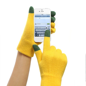 Unisex Thermal Touch Screen <b>Gloves</b> Acrylic <b>Knitted</b> Winter Warm Mittens Custom Logo for Mobile Phone Texting - Product Image 3