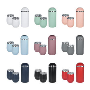 Ensemble de 12-24 gobelets isothermes en acier inoxydable à double paroi avec revêtement en poudre, pour bouteilles de vin, 12 oz, boîte cadeau - Product Image 4