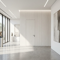 Porte de chambre de style nordique moderne, insonorisation professionnelle 55 dB, imperméable, résistante à l'humidité, porte intérieure en bois clair pour la maison
